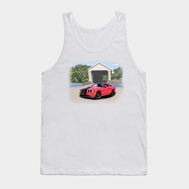 2008 Mustang GT in our covered bridge series on front and back Tank Top by Permages LLC